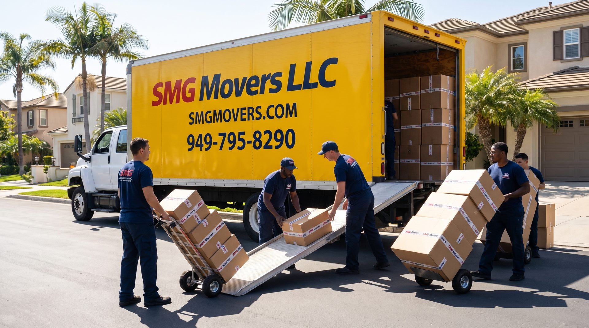 Heavy item on dolly being loaded — specialized moving equipment