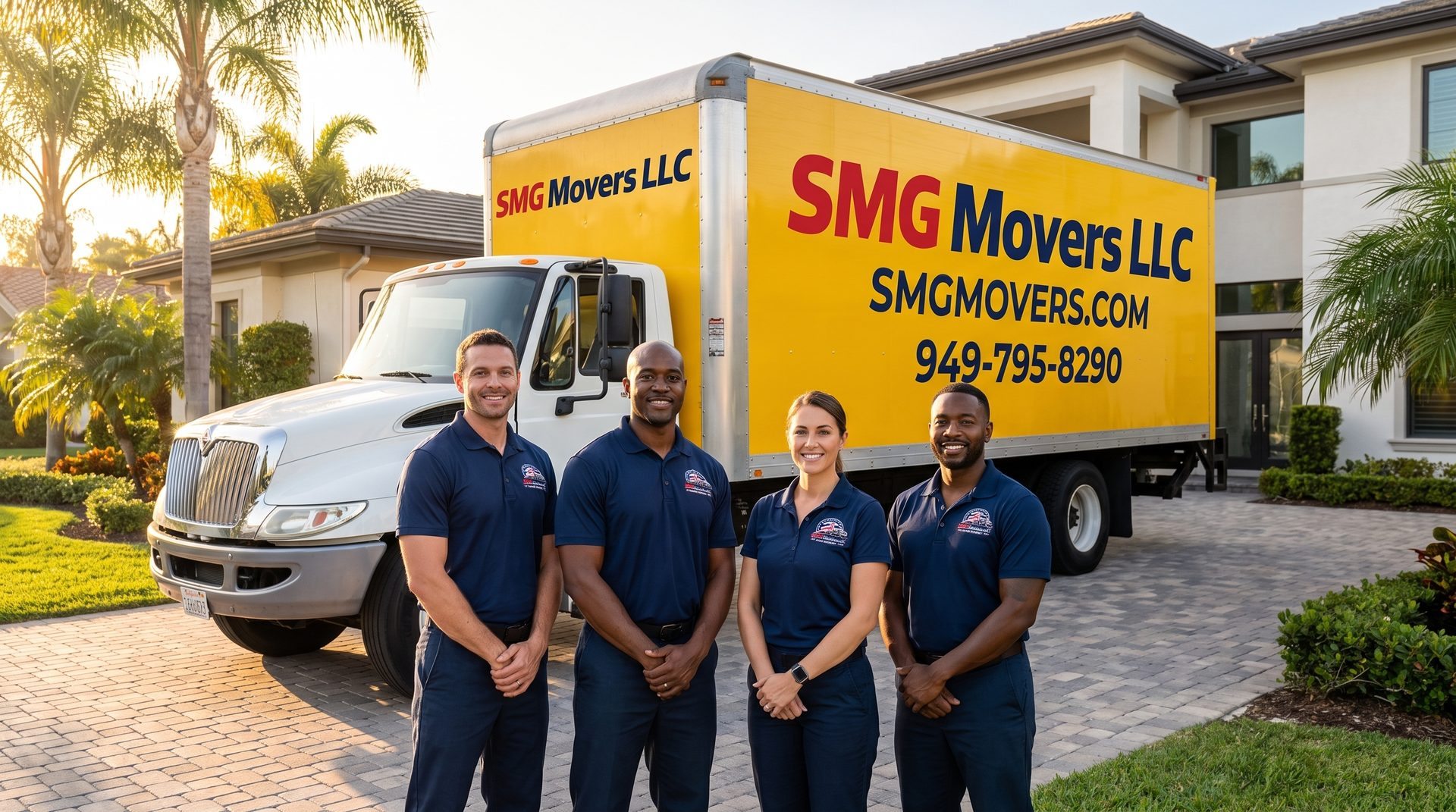 SMG Movers truck and crew ready for same-day move in Orange County